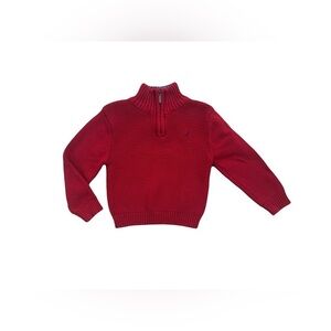 Nautica Size 2T Red Quarter Zip Pullover Sweater